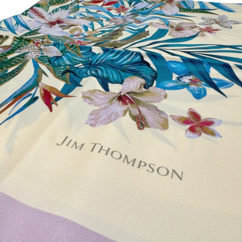 ジムトンプソンスカーフ（Jim Thompson scarf）-花柄（ベージュ・ピンク）-RWQAV_WS004/80077D