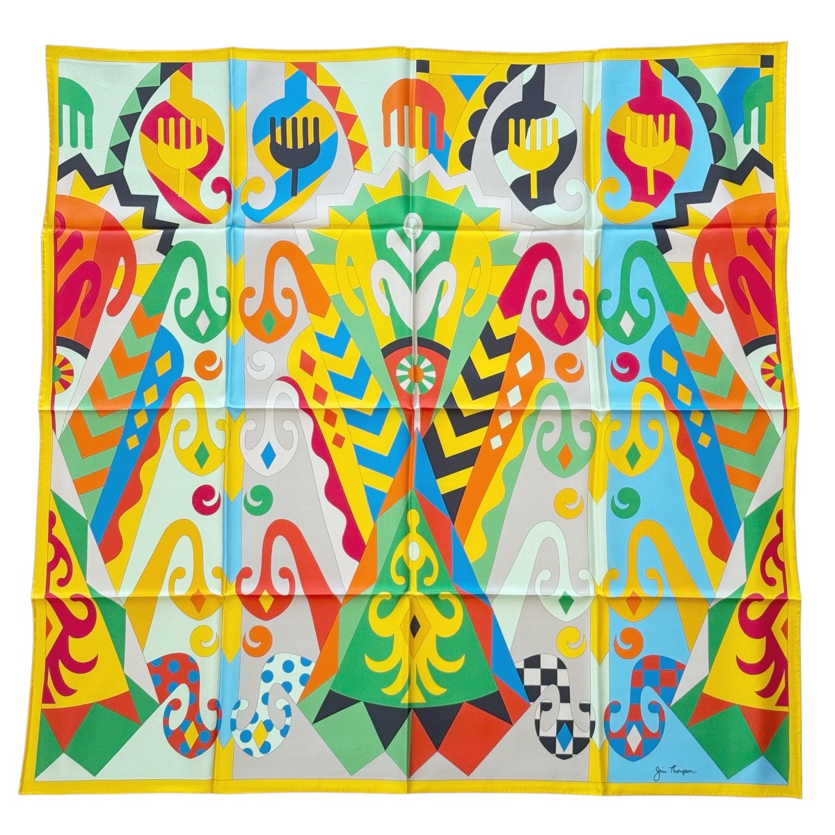 ジムトンプソンスカーフ(Jim Thompson scarf)-RWQAV_IKATS_YELLOW