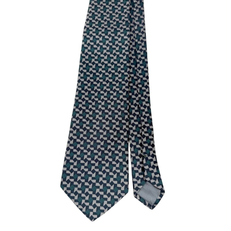 ジムトンプソンネクタイ（Jim Thompson necktie）-パターン柄｜緑・グレー