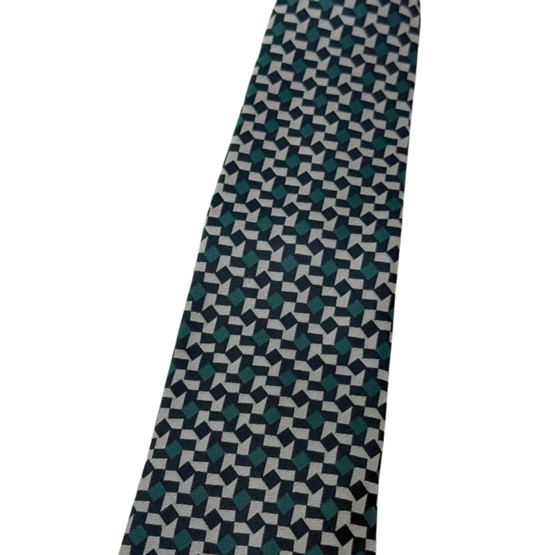 ジムトンプソンネクタイ（Jim Thompson necktie）-パターン柄｜緑・グレー