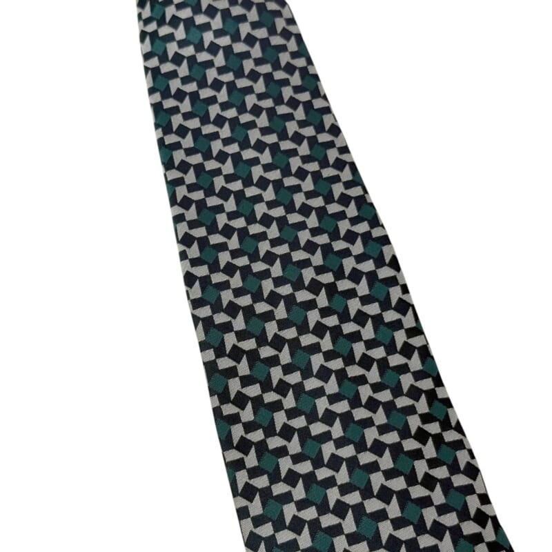 ジムトンプソンネクタイ（Jim Thompson necktie）-パターン柄｜緑・グレー