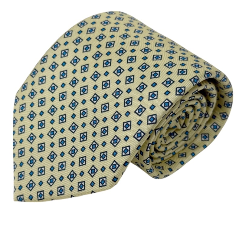 ジムトンプソンネクタイ（Jim Thompson necktie）-小紋柄｜黄色