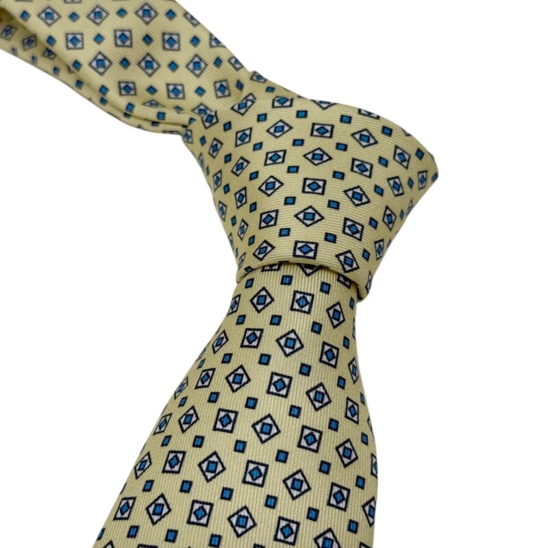 ジムトンプソンネクタイ（Jim Thompson necktie）-小紋柄｜黄色