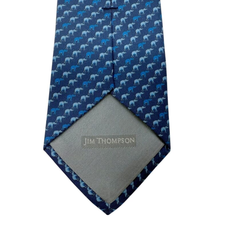 ジムトンプソンネクタイ（Jim Thompson necktie）-象柄｜ブルー