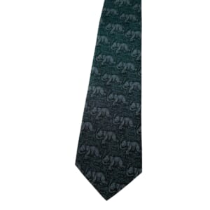 ジムトンプソンネクタイ（Jim Thompson necktie）-象柄｜ダークグリーン