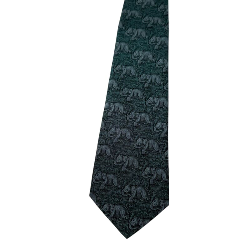ジムトンプソンネクタイ（Jim Thompson necktie）-象柄｜ダークグリーン