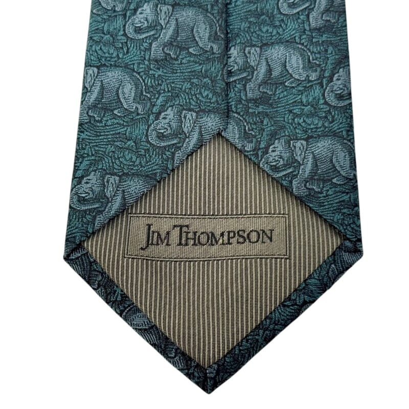 ジムトンプソンネクタイ（Jim Thompson necktie）-象柄｜ダークグリーン