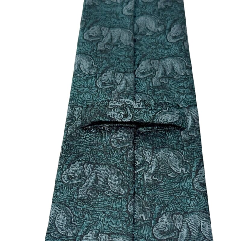 ジムトンプソンネクタイ（Jim Thompson necktie）-象柄｜ダークグリーン