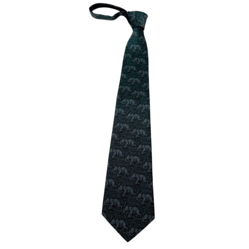 ジムトンプソンネクタイ（Jim Thompson necktie）-象柄｜ダークグリーン