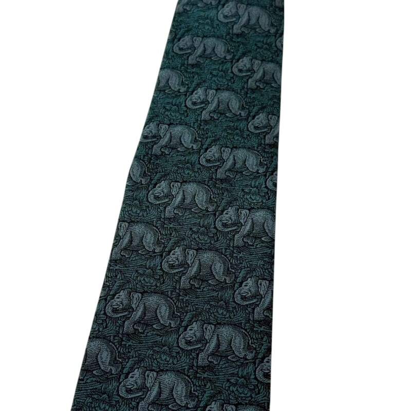 ジムトンプソンネクタイ（Jim Thompson necktie）-象柄｜ダークグリーン