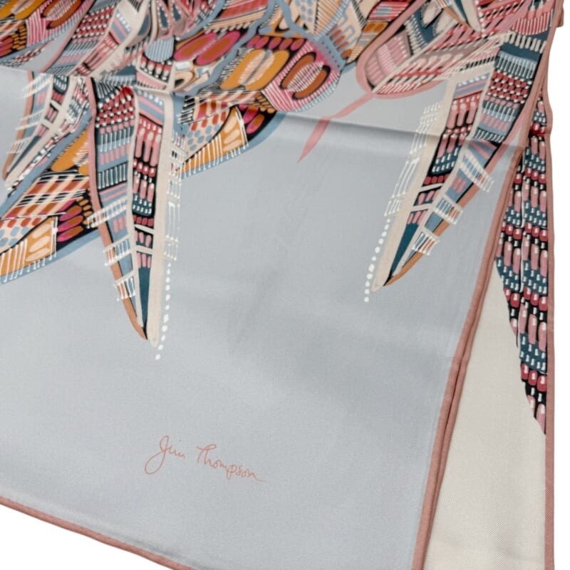 ジムトンプソンスカーフ（Jim Thompson scarf）-スカイグレー・ベージュ