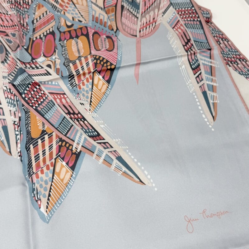 ジムトンプソンスカーフ（Jim Thompson scarf）-スカイグレー・ベージュ