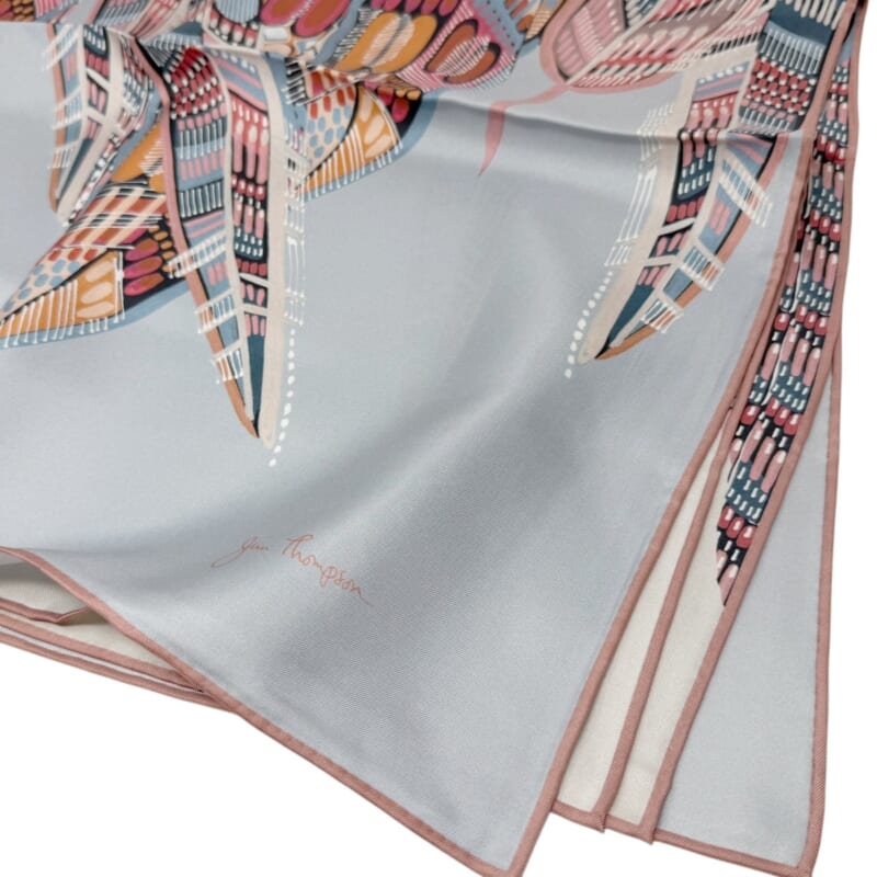 ジムトンプソンスカーフ（Jim Thompson scarf）-スカイグレー・ベージュ