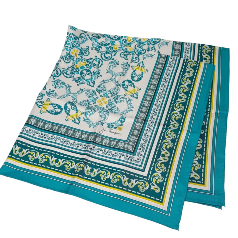 ジムトンプソンスカーフ（Jim Thompson scarf）-グリーン・黄色