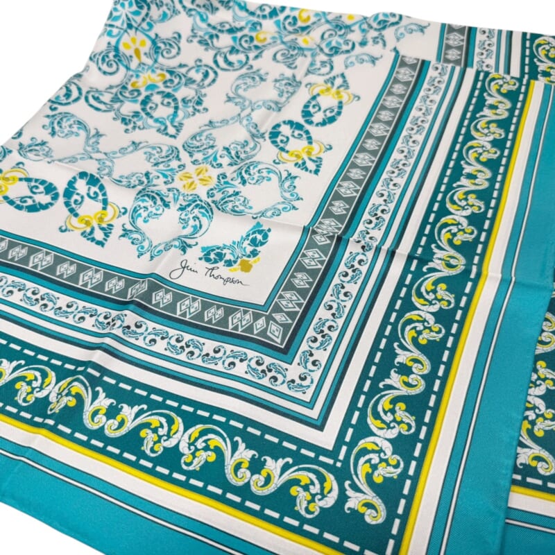 ジムトンプソンスカーフ（Jim Thompson scarf）-グリーン・黄色