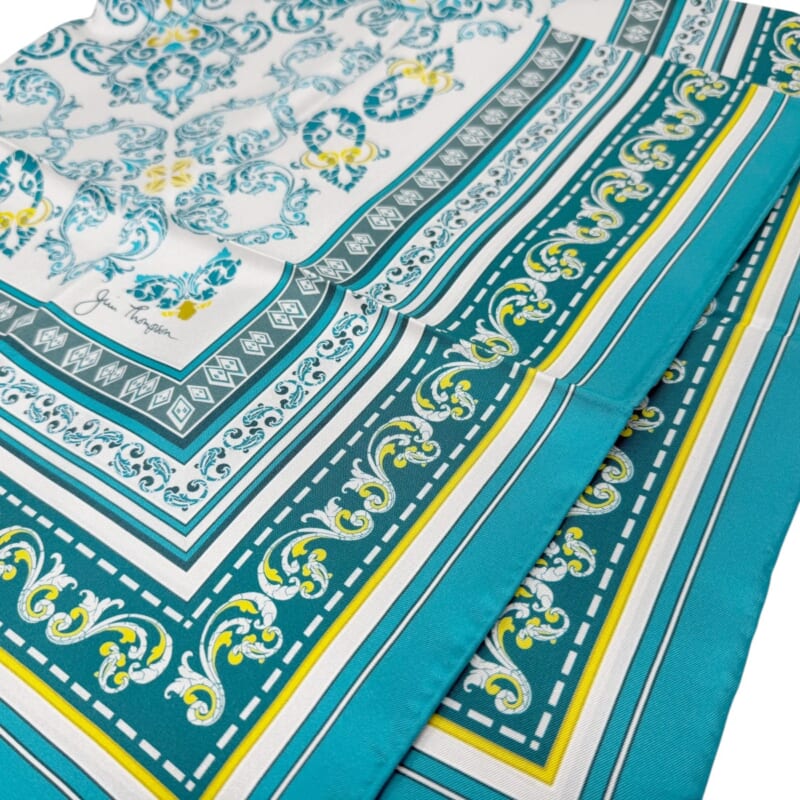 ジムトンプソンスカーフ（Jim Thompson scarf）-グリーン・黄色