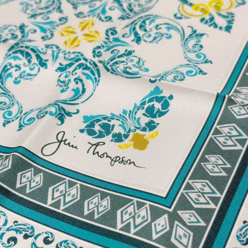 ジムトンプソンスカーフ（Jim Thompson scarf）-グリーン・黄色