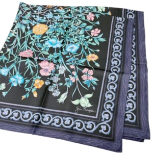 ジムトンプソンスカーフ（Jim Thompson scarf）-花柄｜黒・鉄紺