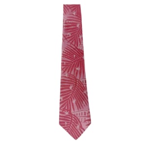 ジムトンプソンネクタイ（Jim Thompson necktie）-植物-鳥柄｜ピンク