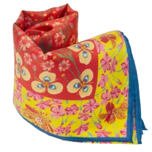 ジムトンプソンスカーフ（Jim Thompson scarf）-花柄｜赤・黄色
