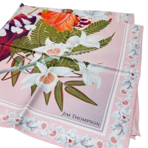 ジムトンプソンスカーフ（Jim Thompson scarf）-花柄｜ピンク