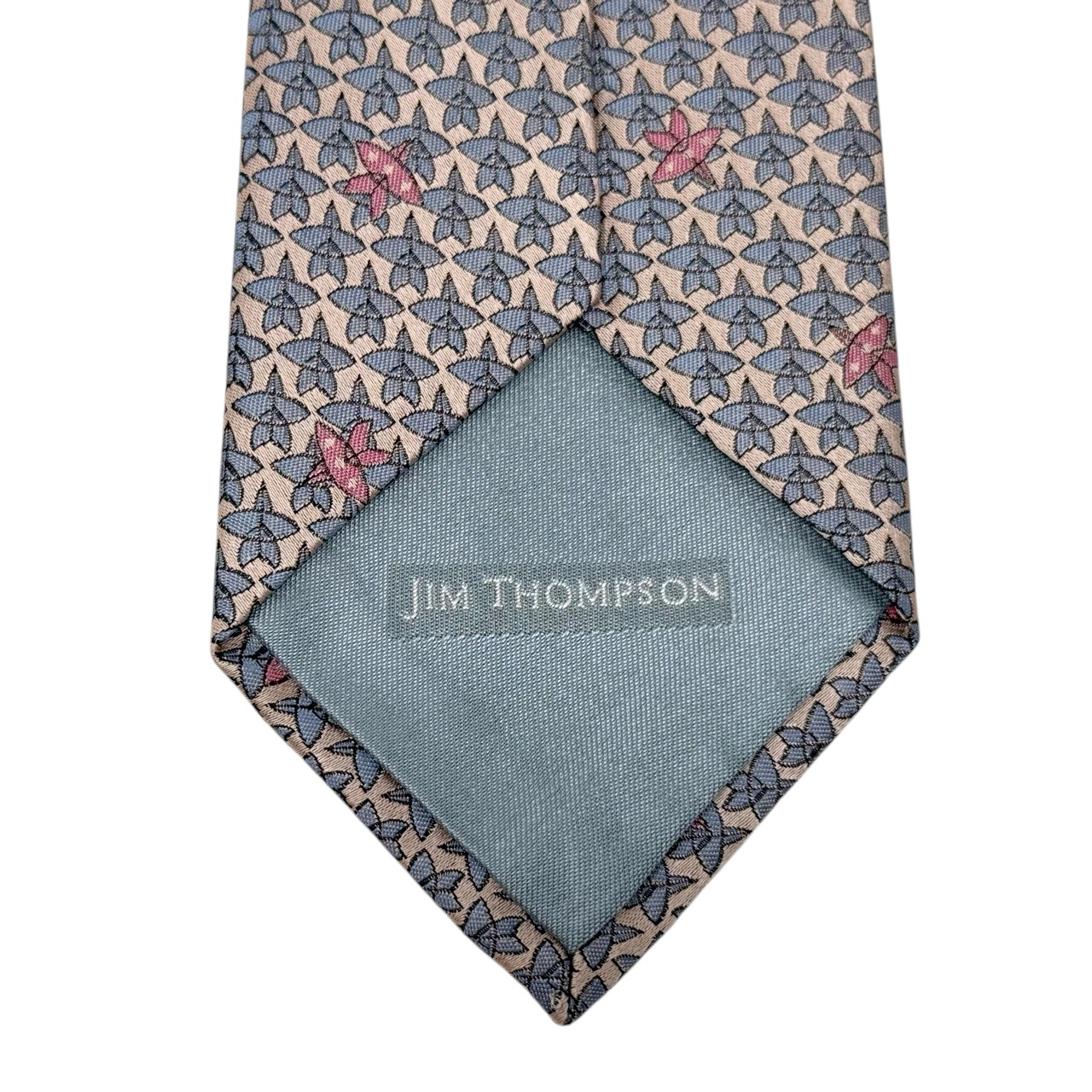 ジムトンプソンネクタイ(Jim Thompson necktie)-ボタニカル|ゴールド・グレー