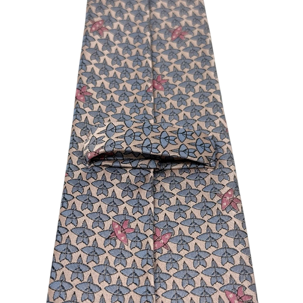 ジムトンプソンネクタイ(Jim Thompson necktie)-ボタニカル|ゴールド・グレー