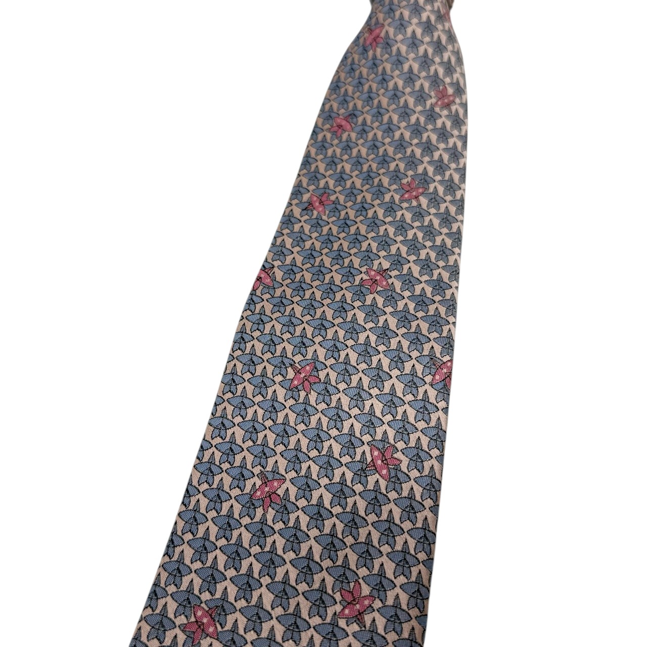 ジムトンプソンネクタイ(Jim Thompson necktie)-ボタニカル|ゴールド・グレー