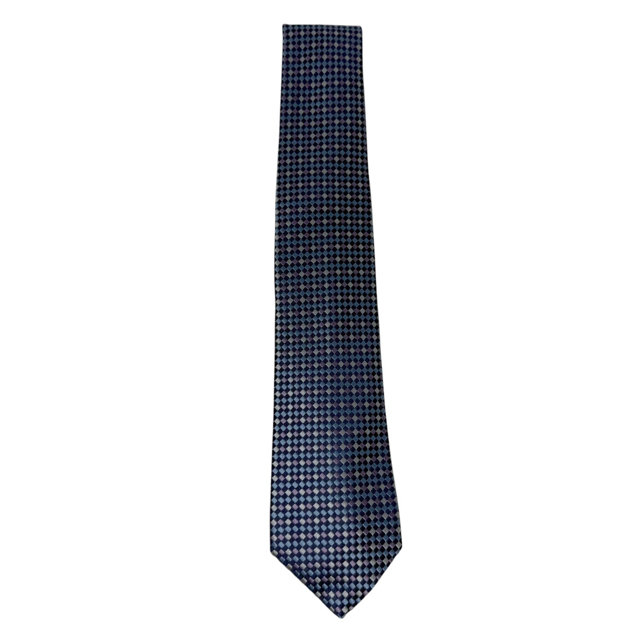 ジムトンプソンネクタイ(Jim Thompson necktie)-市松模様|ネイビー・パープル