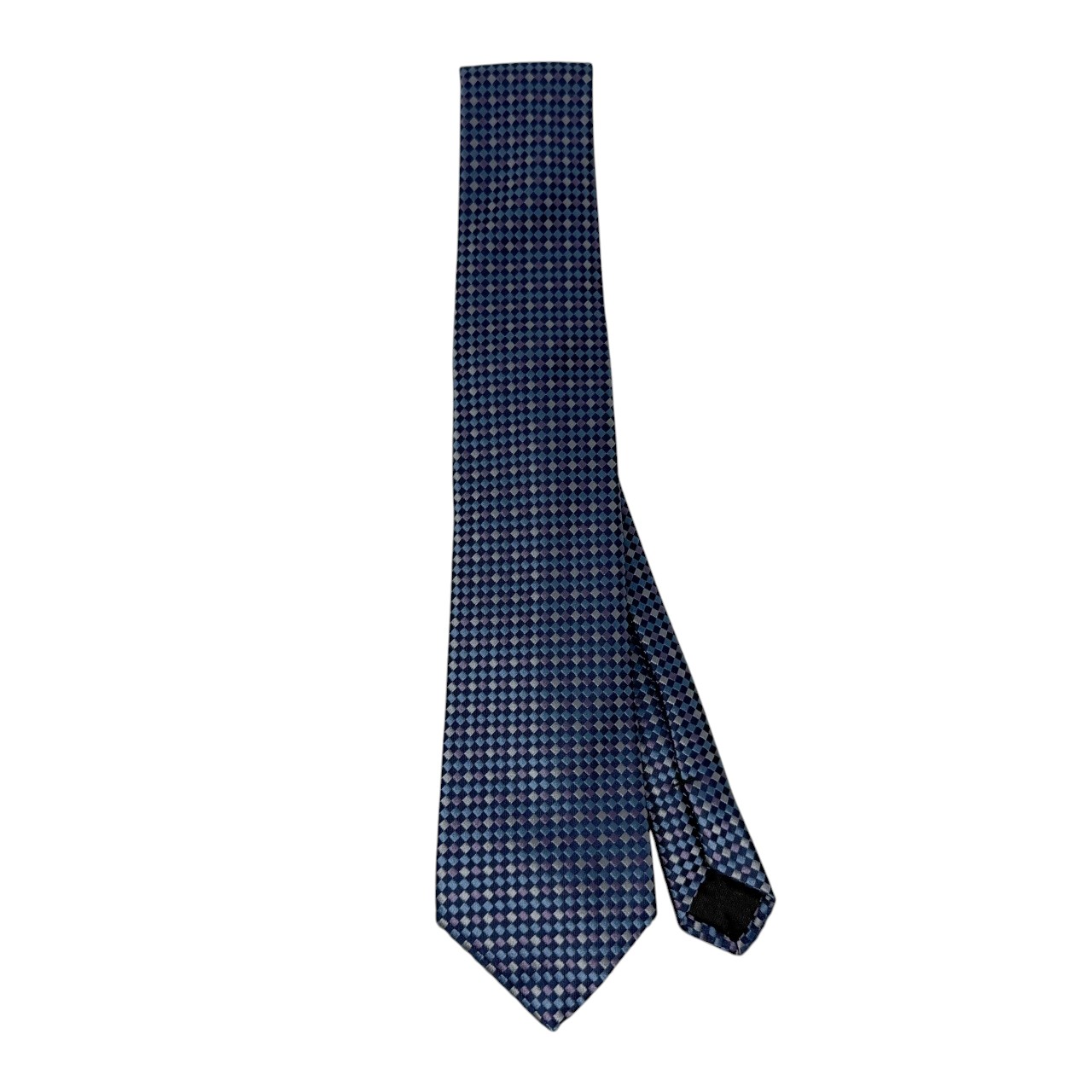 ジムトンプソンネクタイ(Jim Thompson necktie)-市松模様|ネイビー・パープル