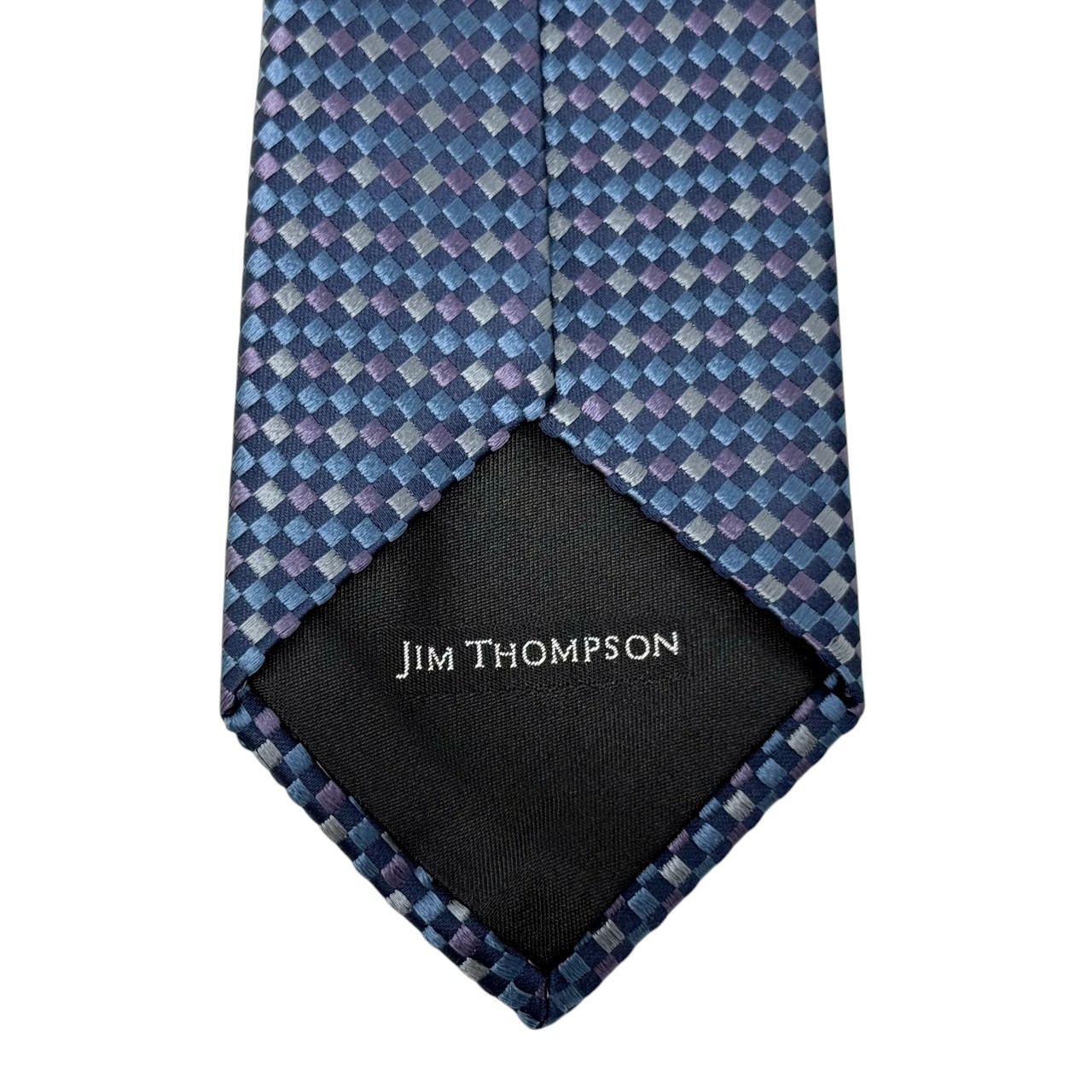ジムトンプソンネクタイ(Jim Thompson necktie)-市松模様|ネイビー・パープル