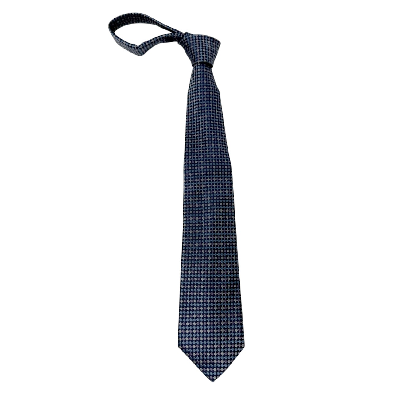 ジムトンプソンネクタイ(Jim Thompson necktie)-市松模様|ネイビー・パープル