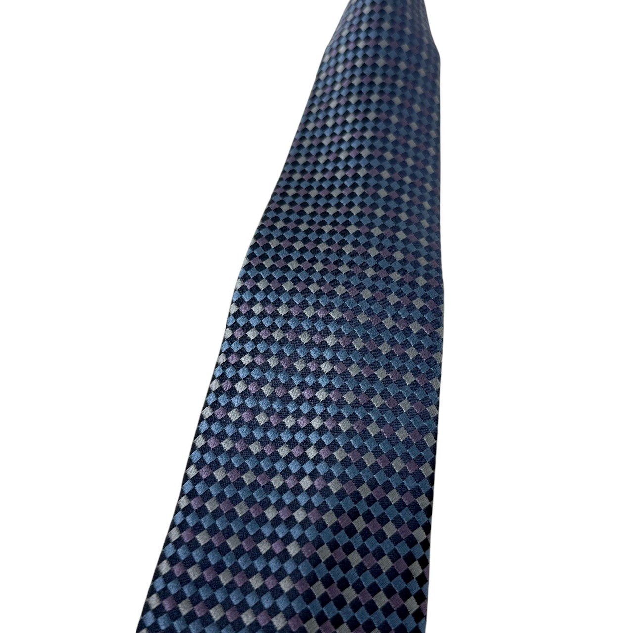 ジムトンプソンネクタイ(Jim Thompson necktie)-市松模様|ネイビー・パープル