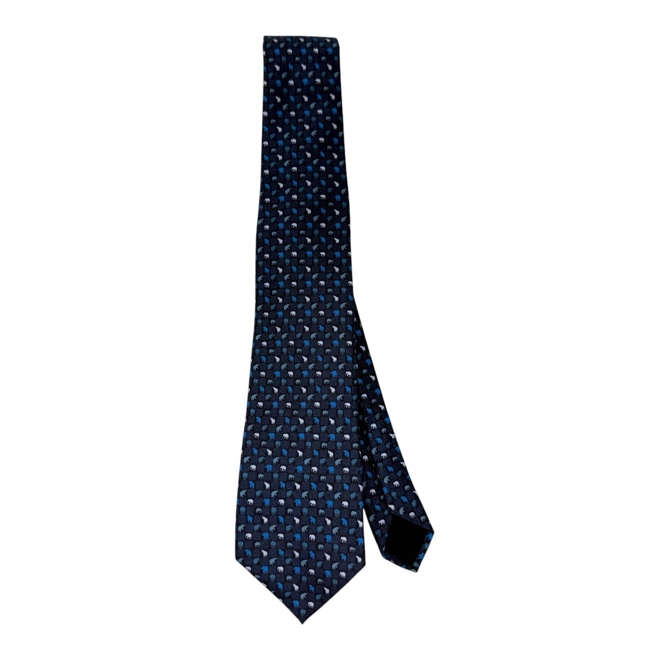 ジムトンプソンネクタイ(Jim Thompson necktie)-象柄|ネイビー