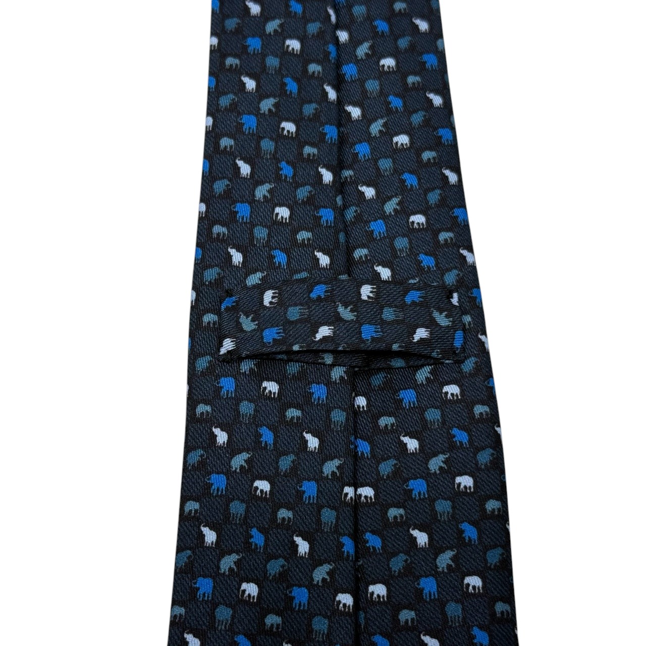 ジムトンプソンネクタイ(Jim Thompson necktie)-象柄|ネイビー