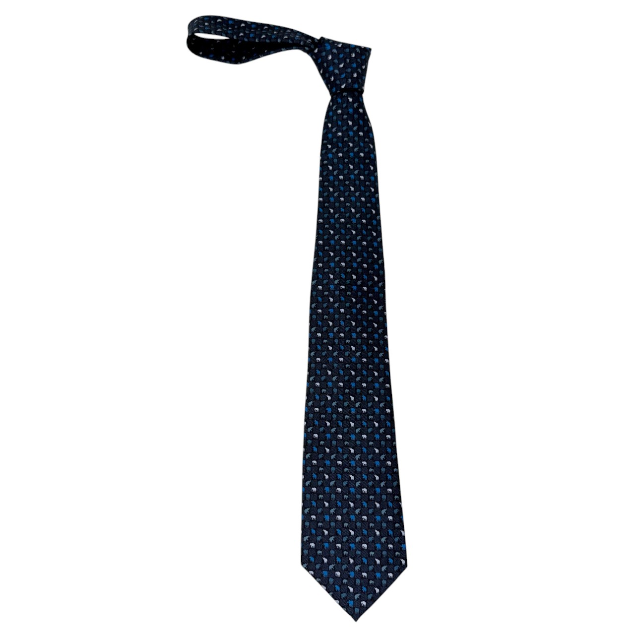 ジムトンプソンネクタイ(Jim Thompson necktie)-象柄|ネイビー