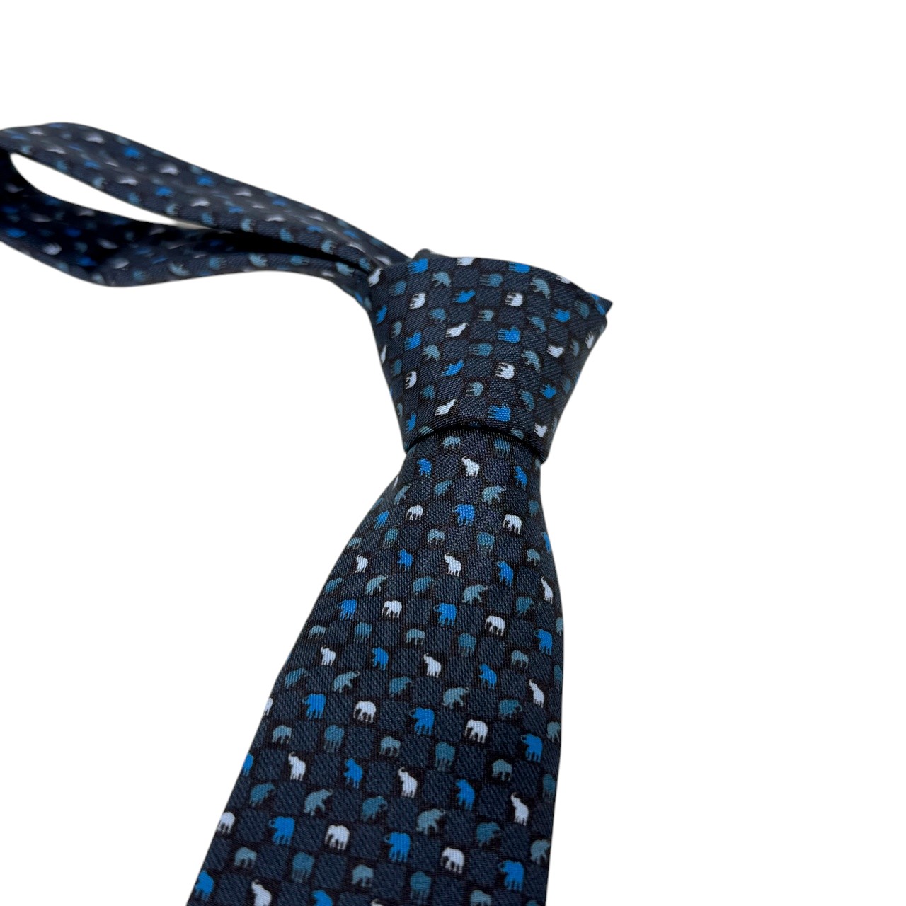 ジムトンプソンネクタイ(Jim Thompson necktie)-象柄|ネイビー