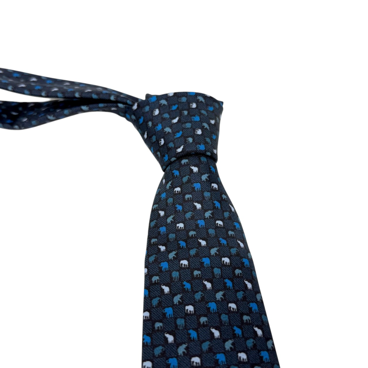 ジムトンプソンネクタイ(Jim Thompson necktie)-象柄|ネイビー