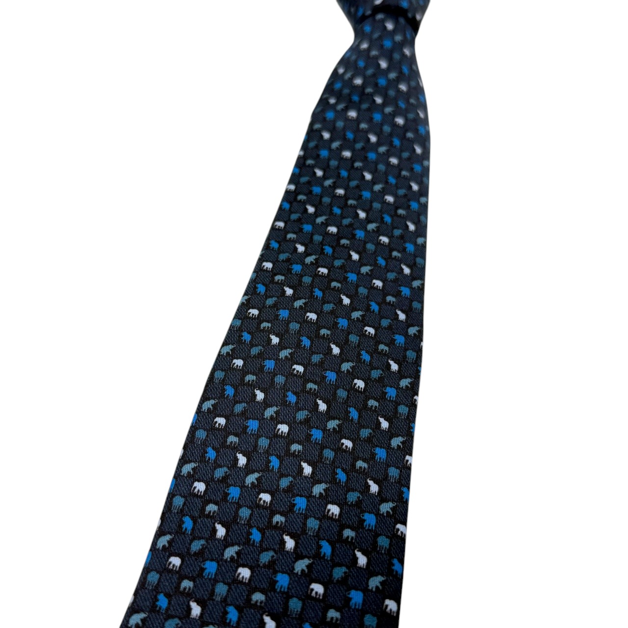 ジムトンプソンネクタイ(Jim Thompson necktie)-象柄|ネイビー