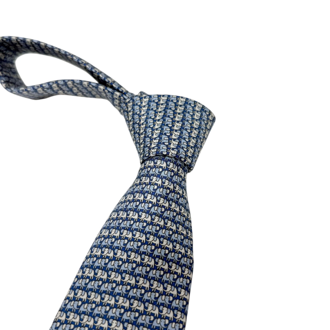 ジムトンプソンネクタイ(Jim Thompson necktie)象柄|ブルー