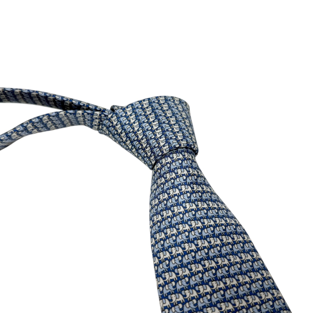 ジムトンプソンネクタイ(Jim Thompson necktie)象柄|ブルー