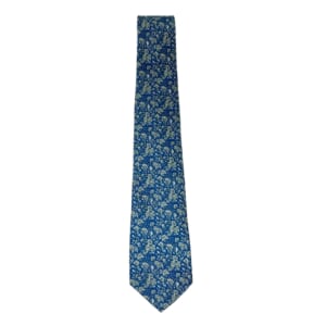 ジムトンプソンネクタイ(Jim Thompson necktie)ボタニカル柄|ブルー・ホワイト