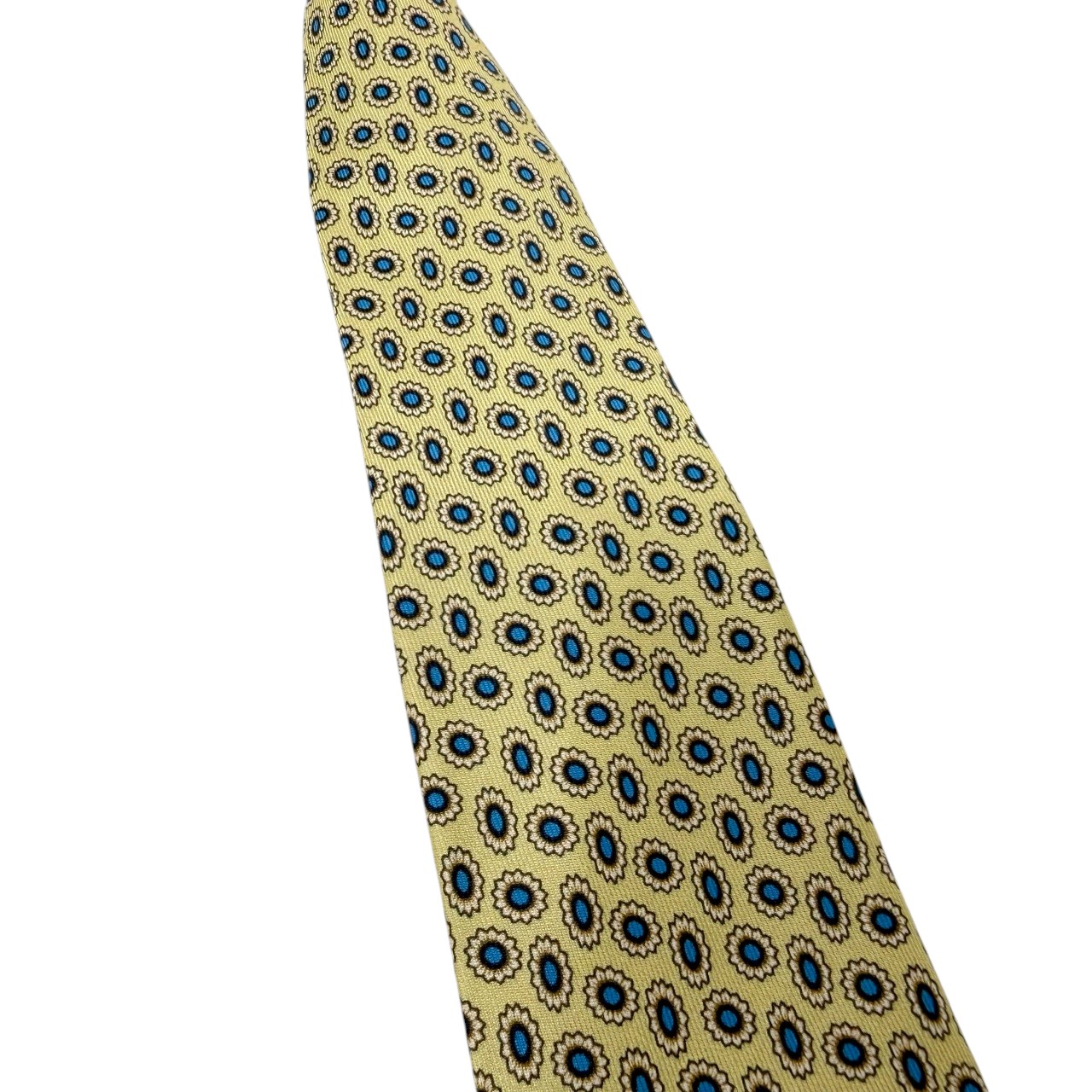 ジムトンプソンネクタイ(Jim Thompson necktie)-小紋柄|イエロー・ブルー