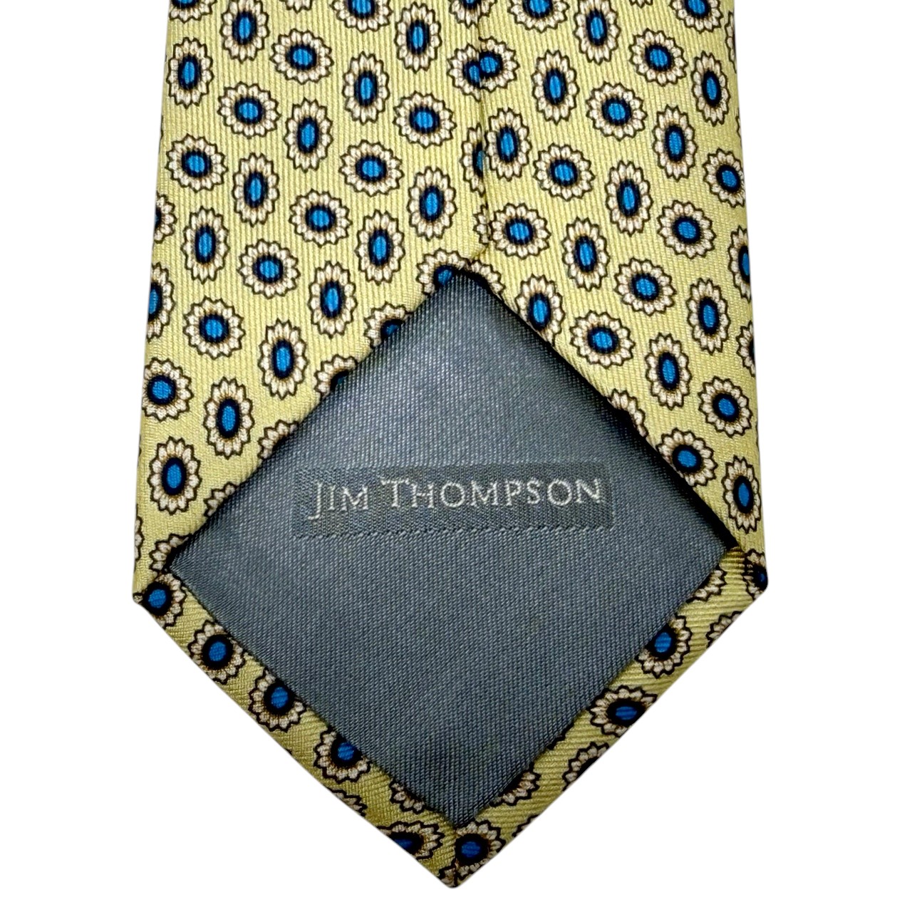 ジムトンプソンネクタイ(Jim Thompson necktie)-小紋柄|イエロー・ブルー