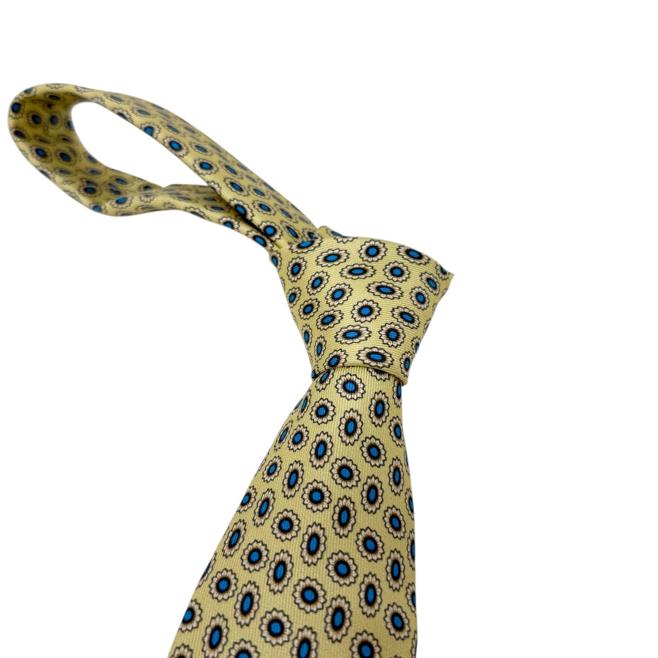 ジムトンプソンネクタイ(Jim Thompson necktie)-小紋柄|イエロー・ブルー