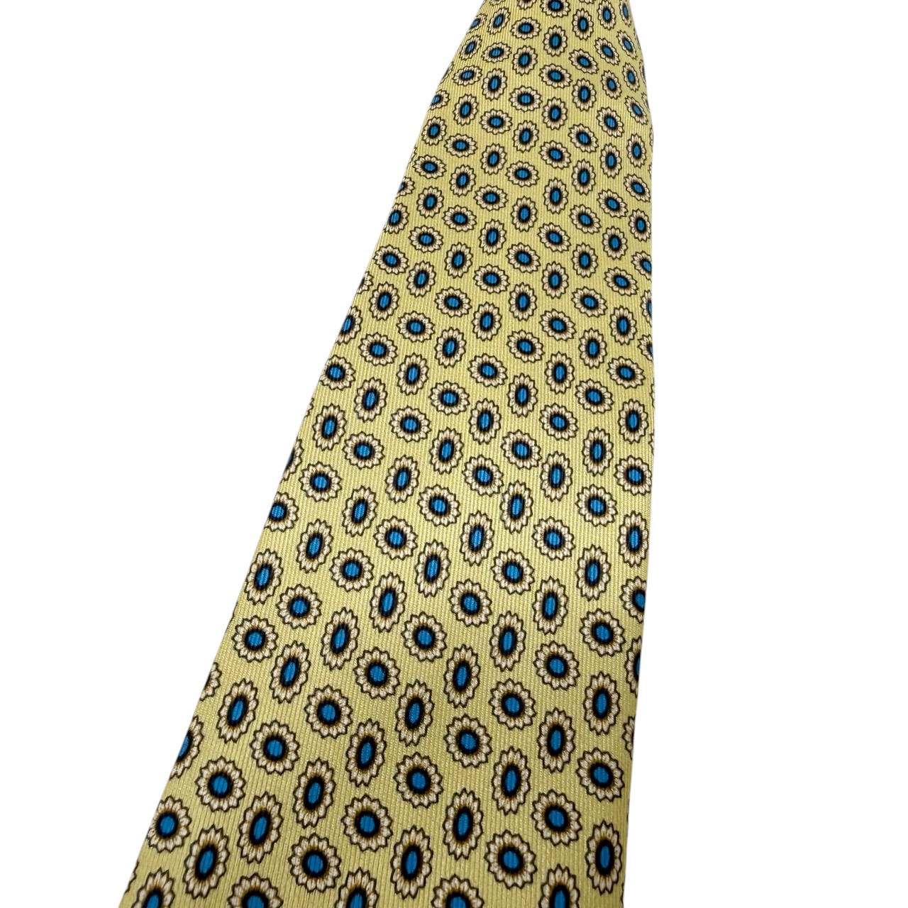 ジムトンプソンネクタイ(Jim Thompson necktie)-小紋柄|イエロー・ブルー