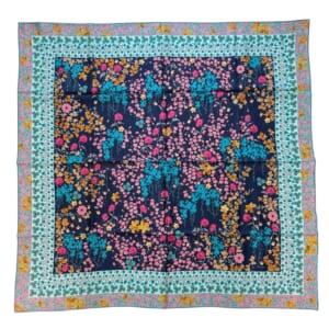 ジムトンプソンスカーフ(Jim Thompson scarf)-RWQAR_FLOWER_DK_BL