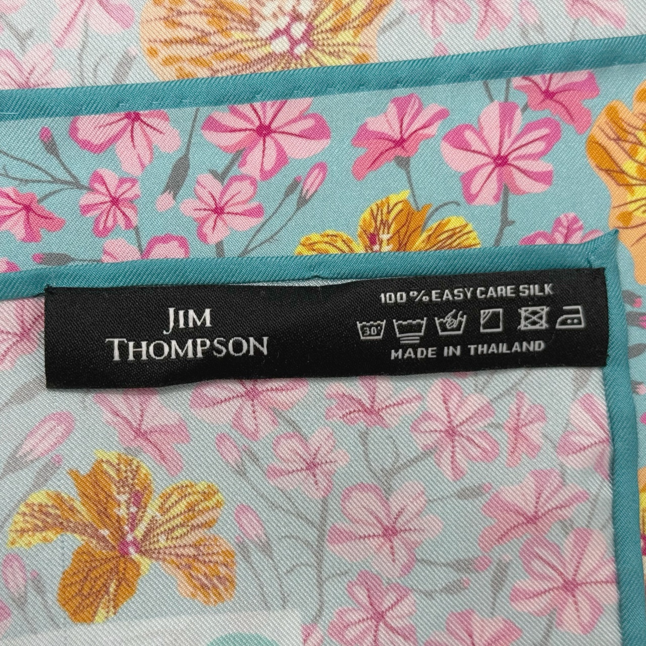 ジムトンプソンスカーフ(Jim Thompson scarf)-RWQAR_FLOWER_DK_BL