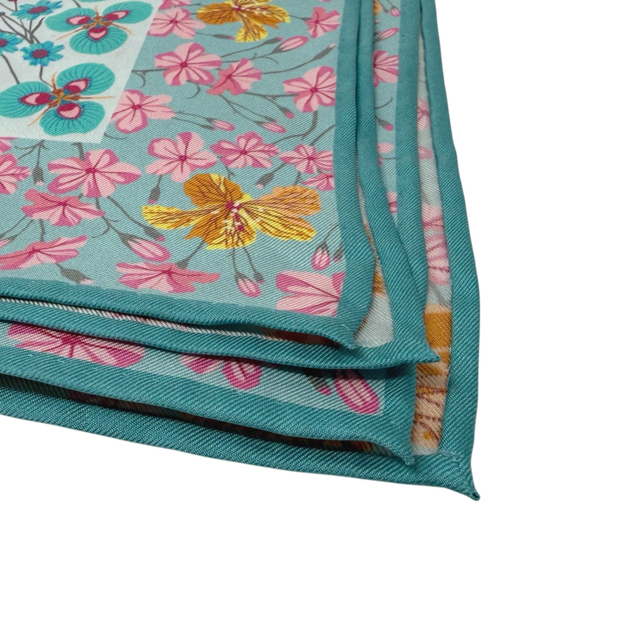 ジムトンプソンスカーフ(Jim Thompson scarf)-RWQAR_FLOWER_DK_BL
