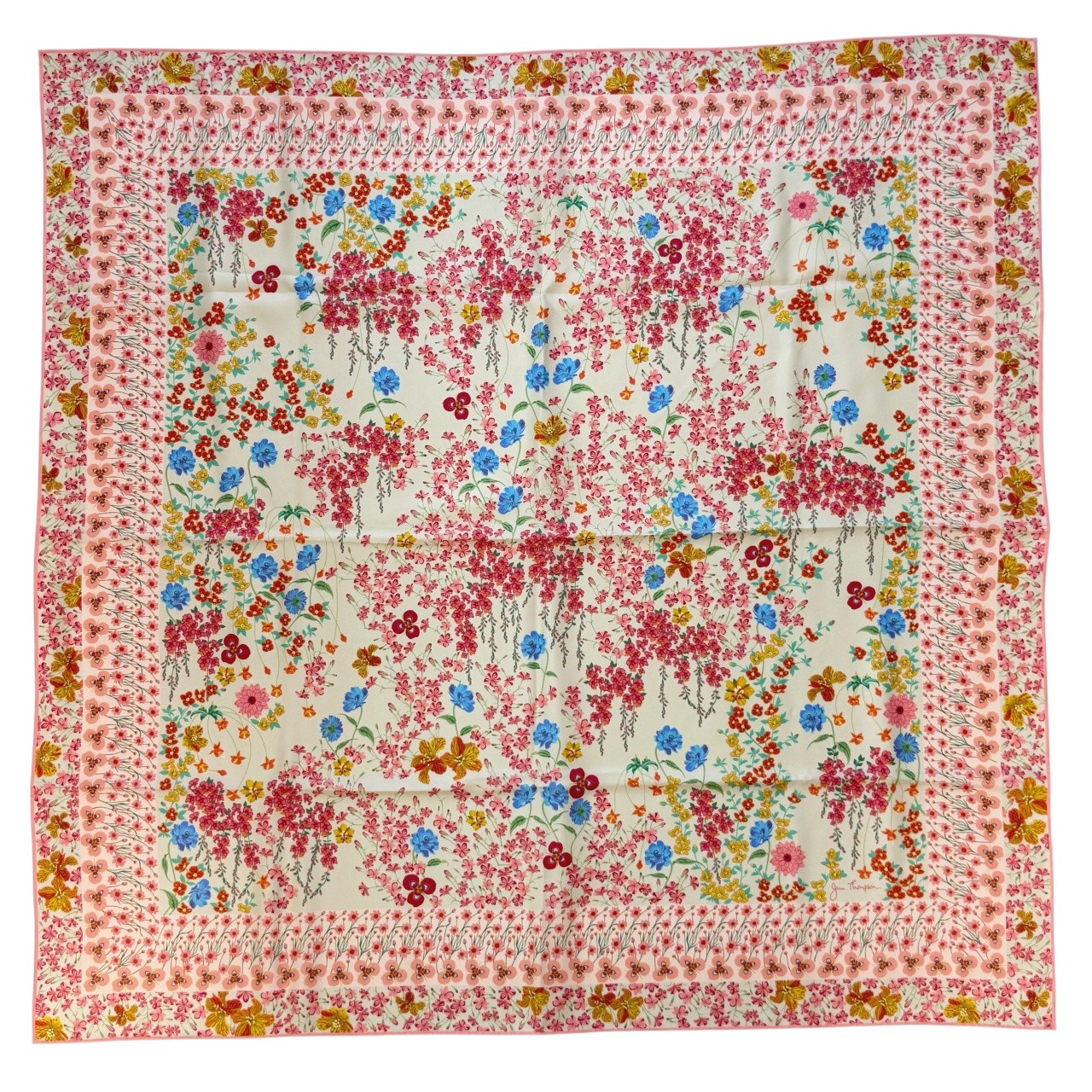 ジムトンプソンスカーフ(Jim Thompson scarf)-RWQAR_FLOWER_PINK